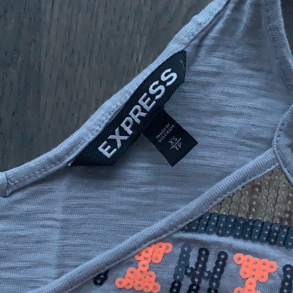 Express Aztec Sequin High Low Shirt Dress - Picture 2 of 2